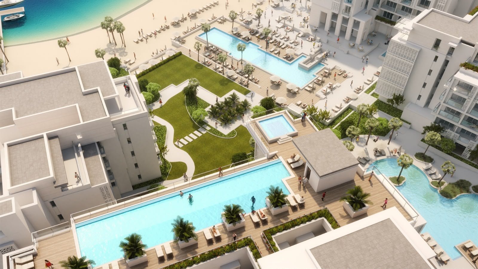 ALDAU Strand pool courtyard developer visualisation