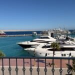 Ausblick vom Balkon der Wohnung über die Hurghada Marina und die Yachten